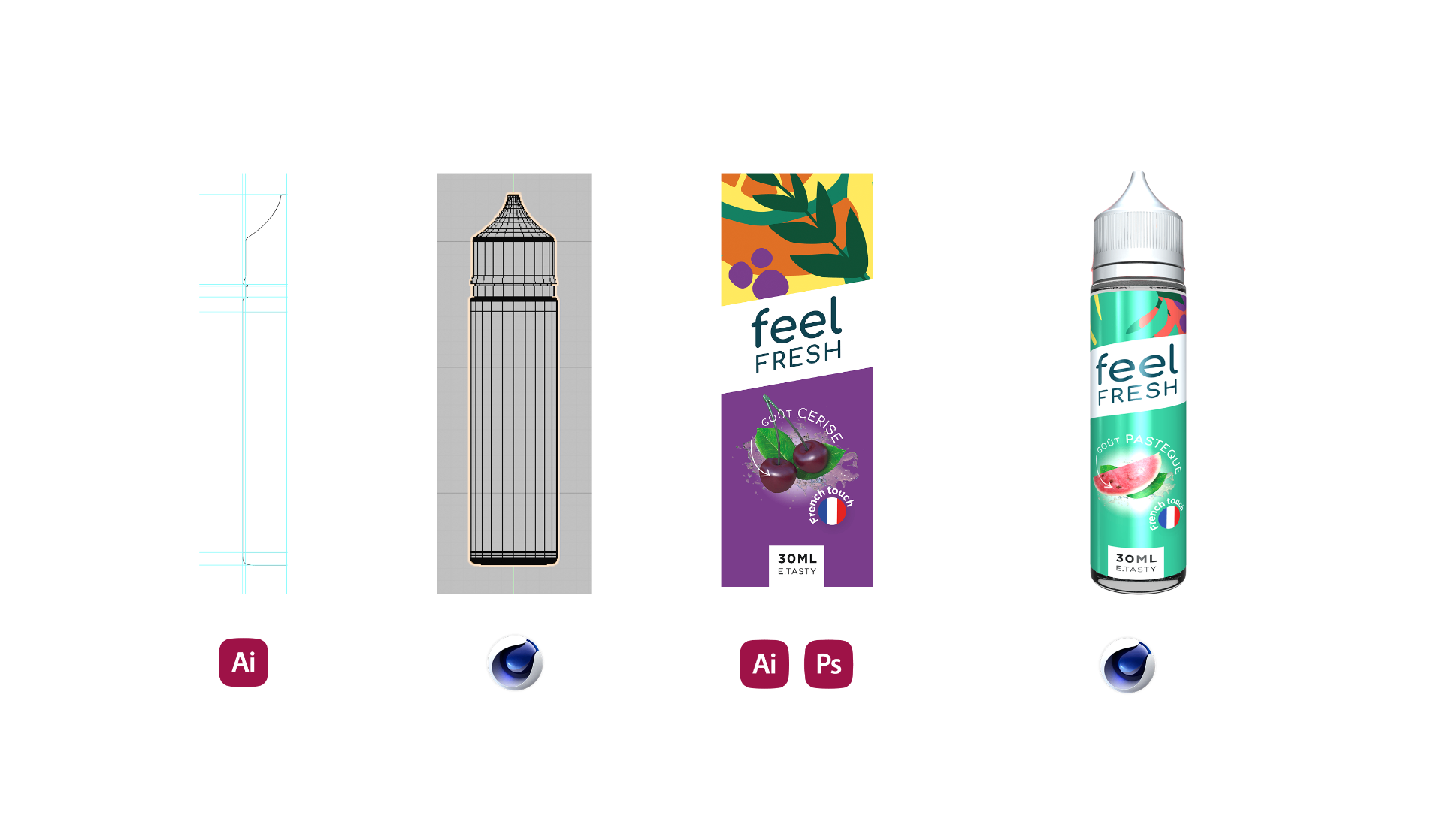 Workflow Feel Fresh : Illustrator, Cinema 4D, Photoshop